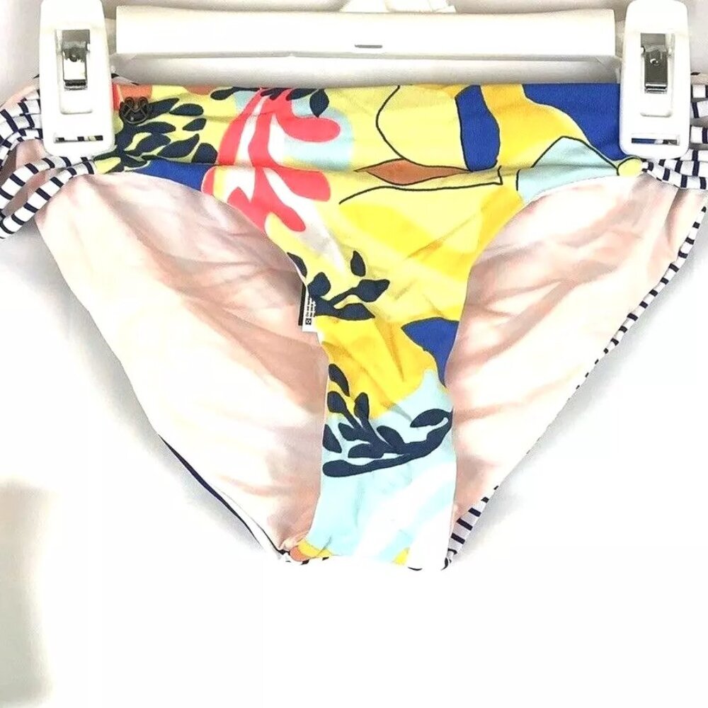 Maaji, Women’s Striped Multicolored Bikini Bottom, Size Small